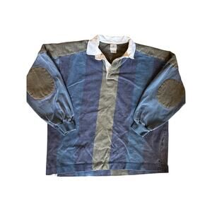 Arrow River Brand XL Faded Blue Olive Padded Elbow Shoulder Long Sleeve Rugby